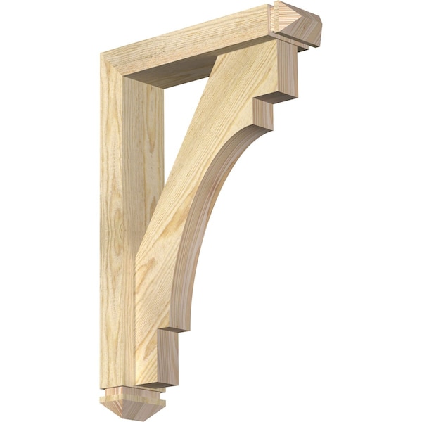 Ekena Millwork Merced Arts and Crafts Rough Sawn Bracket w/ Offset Brace, Douglas Fir, 4"W x 16"D x 24"H BKT0402X16X24MRC03RDF - main